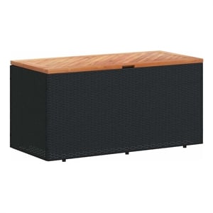 vidaXL Poly Rattan Garden Storage Box in Black
