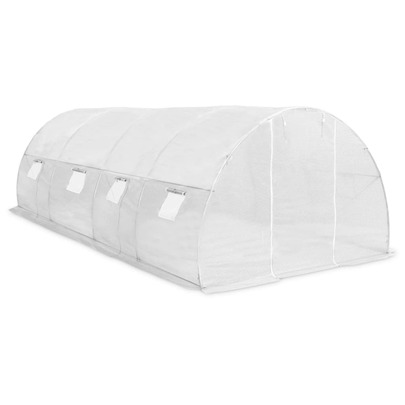 vidaXL Galvanized Steel Greenhouse in White