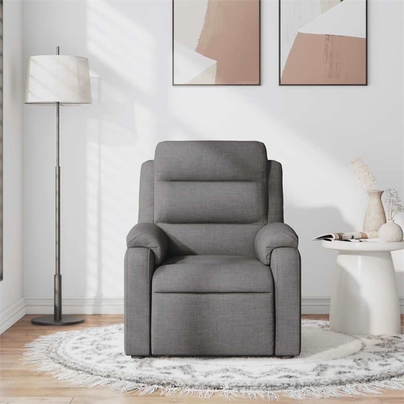 vidaXL Fabric Massage Recliner Chair in Dark Grey
