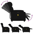 vidaXL Fabric Massage Recliner Chair in Black