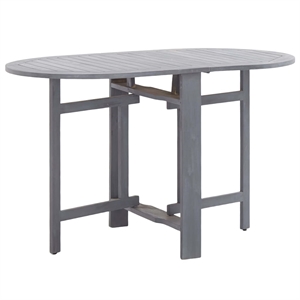 vidaXL Solid Acacia Wood Medium Foldable Dining Table in Grey