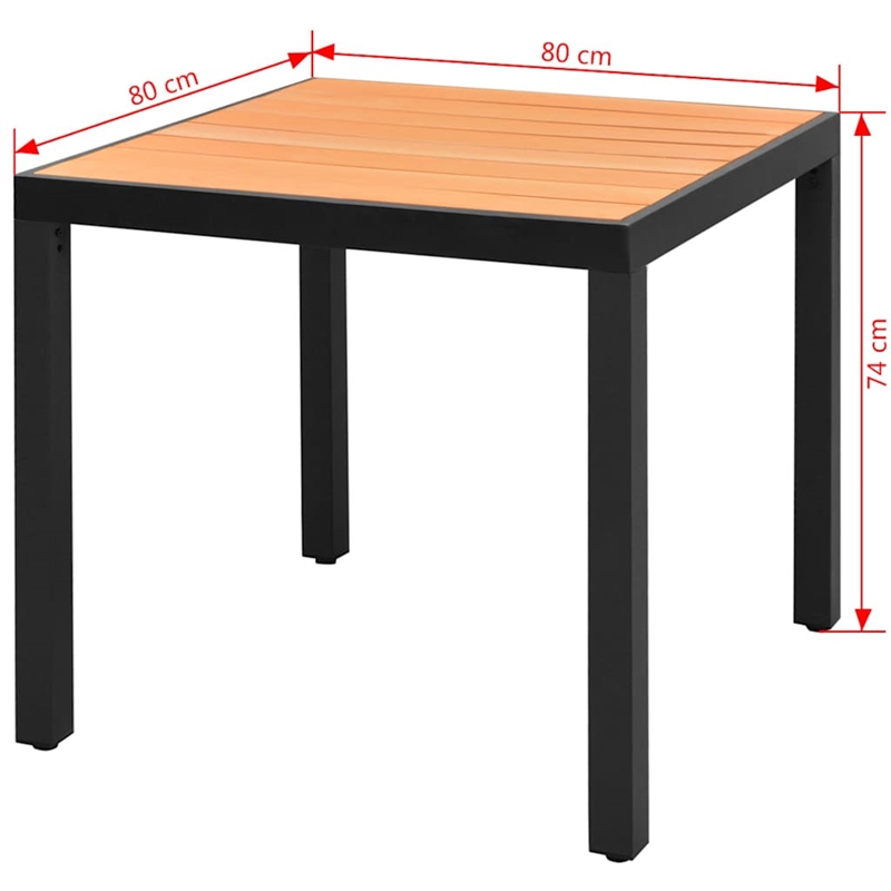 vidaXL Wooden Garden Table in Brown/Black