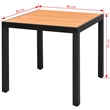 vidaXL Wooden Garden Table in Brown/Black