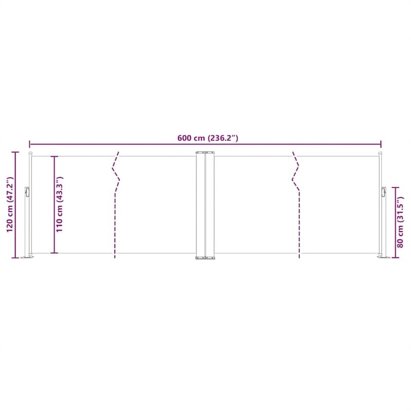 vidaXL 47.2 x 236.2