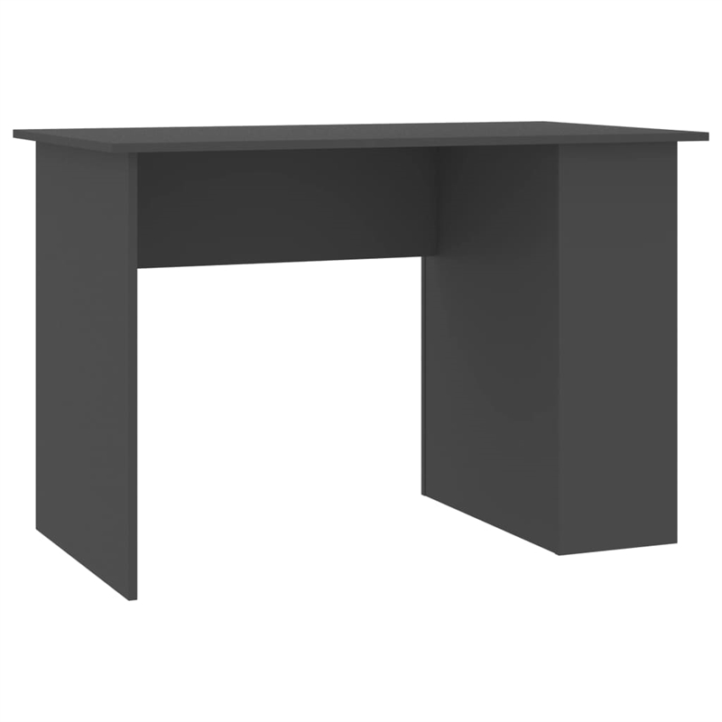 vidaXL Rectangular Engineered Wood Medium Desk in Grey