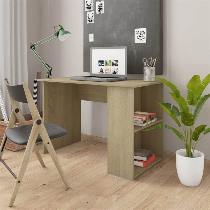vidaXL Engineered Wood Medium Computer Desk in Sonoma Oak