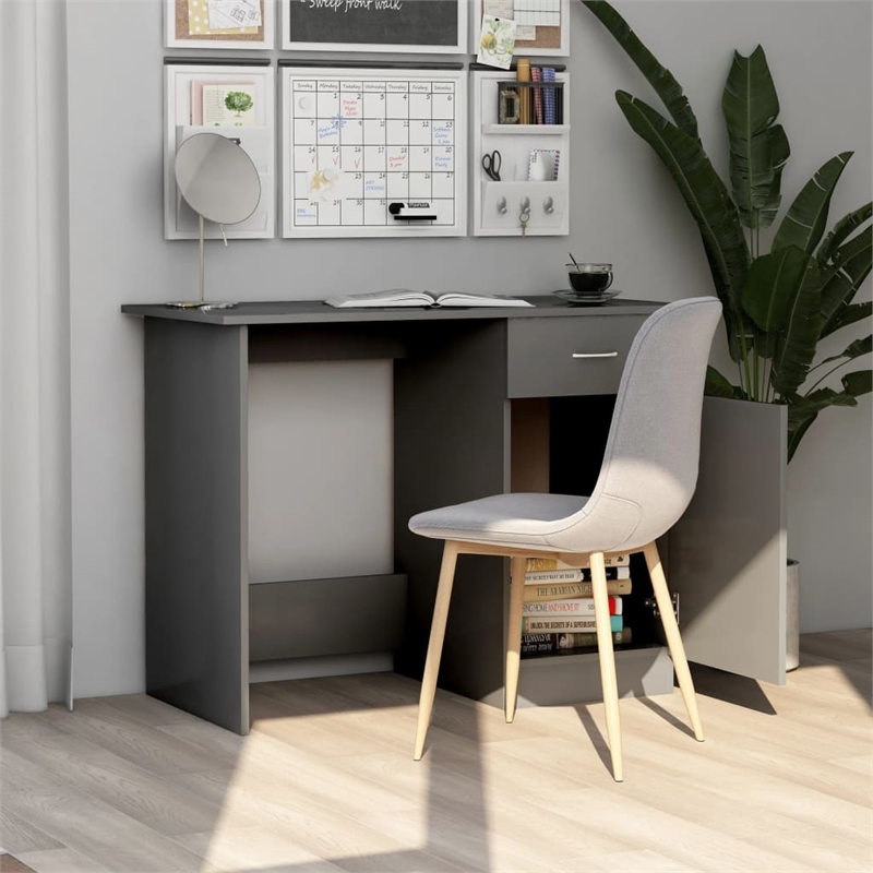 vidaXL Engineered Wood Desk in Gray
