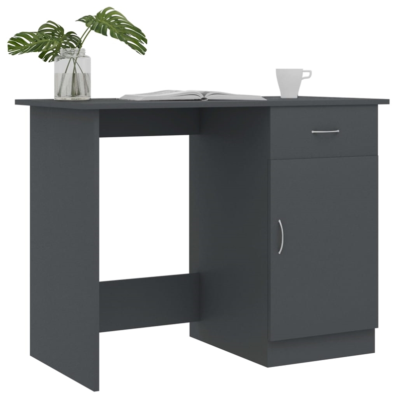 vidaXL Engineered Wood Desk in Gray