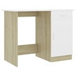 vidaXL Engineered Wood Medium Desk in White/Sonoma Oak