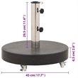 vidaXL Rollable Granite and Stainless Steel Parasol Base in Black