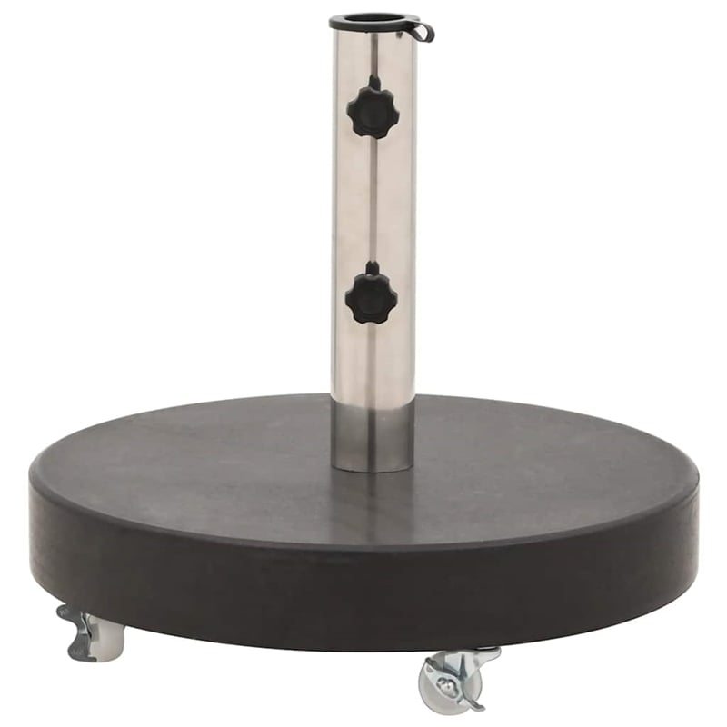 vidaXL Rollable Granite and Stainless Steel Parasol Base in Black