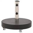 vidaXL Rollable Granite and Stainless Steel Parasol Base in Black