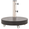 vidaXL Rollable Granite and Stainless Steel Parasol Base in Black