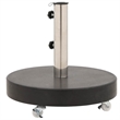 vidaXL Rollable Granite and Stainless Steel Parasol Base in Black