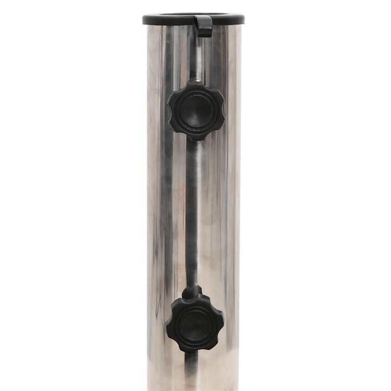 vidaXL Rollable Granite and Stainless Steel Parasol Base in Black