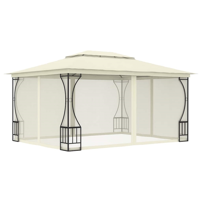 vidaXL 9.8'x13.1'x8.7' Gazebo with Nets in Cream