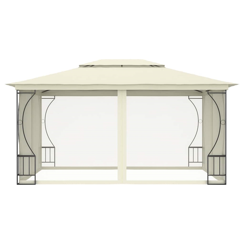 vidaXL 9.8'x13.1'x8.7' Gazebo with Nets in Cream