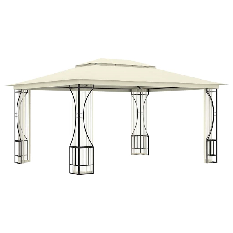 vidaXL 9.8'x13.1'x8.7' Gazebo with Nets in Cream