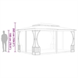 vidaXL 9.8'x13.1'x8.7' Gazebo with Nets in Cream