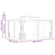 vidaXL 9.8'x13.1'x8.7' Gazebo with Nets in Cream