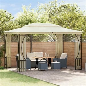 vidaXL 9.8'x13.1'x8.7' Gazebo with Nets in Cream