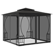 vidaXL 9.8'x9.8'x8.7' Gazebo with Nets in Anthracite