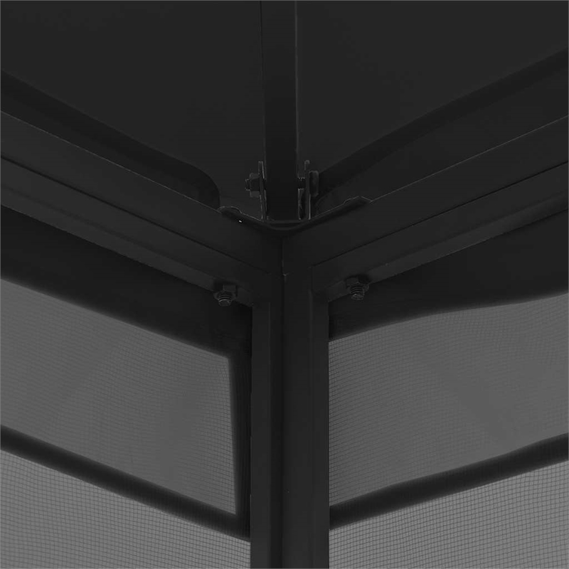 vidaXL 9.8'x9.8'x8.7' Gazebo with Nets in Anthracite