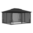 vidaXL 9.8'x13.1'x8.7' Gazebo with Nets in Anthracite