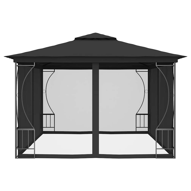 vidaXL 9.8'x13.1'x8.7' Gazebo with Nets in Anthracite