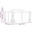 vidaXL 9.8'x13.1'x8.7' Gazebo with Nets in Anthracite