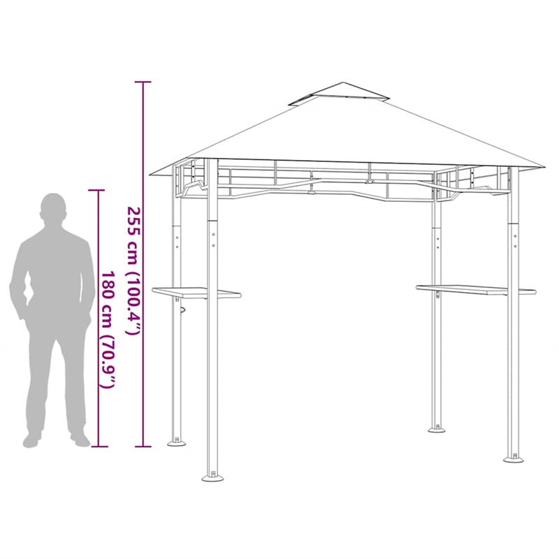 vidaXL Steel BBQ Gazebo in Anthracite