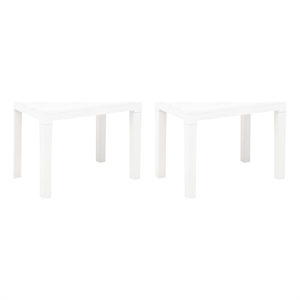 vidaXL Plastic Lightweight Medium Garden Bench in White (Set of 2)