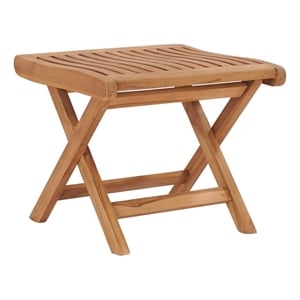 vidaXL Teak Wood Medium Foldable Outdoor Footrest in Rustic Brown