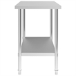 vidaXL Stainless Steel Kitchen Work Table in White