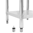 vidaXL Stainless Steel Kitchen Work Table in White