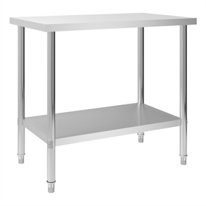 vidaXL Stainless Steel Kitchen Work Table in White