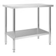 vidaXL Stainless Steel Kitchen Work Table in White