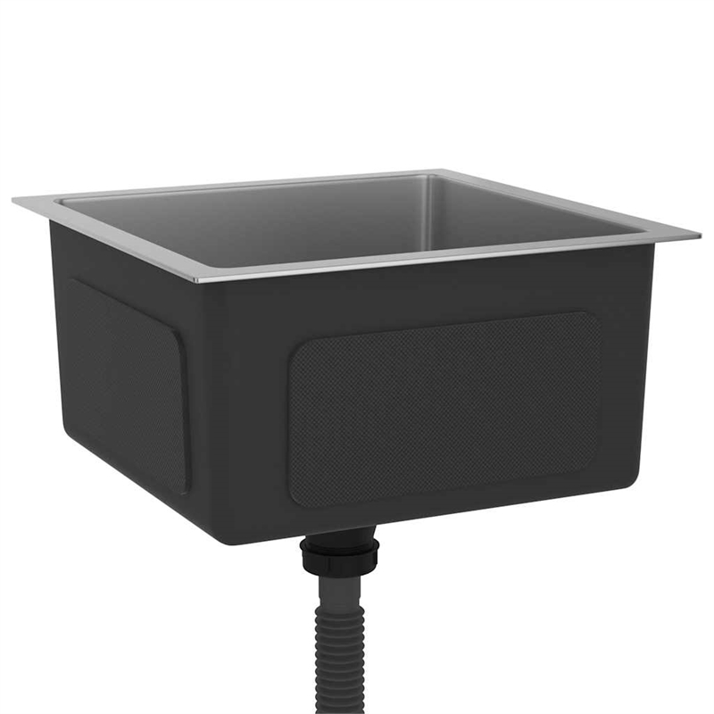 vidaXL Stainless Steel Handmade Kitchen Sink in Silver