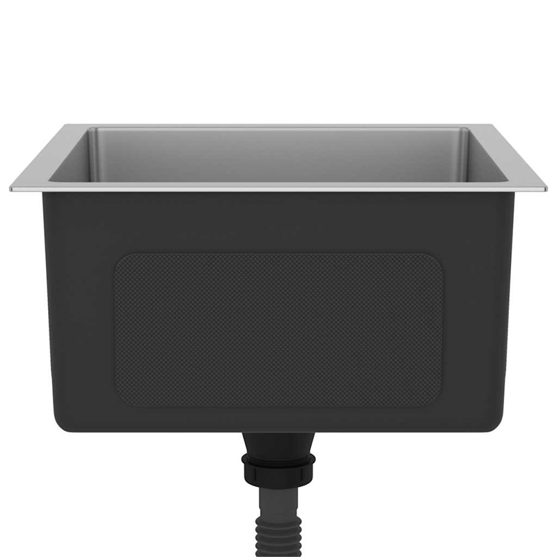 vidaXL Stainless Steel Handmade Kitchen Sink in Silver