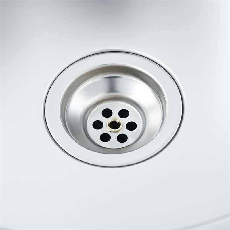 vidaXL Stainless Steel Handmade Kitchen Sink in Silver