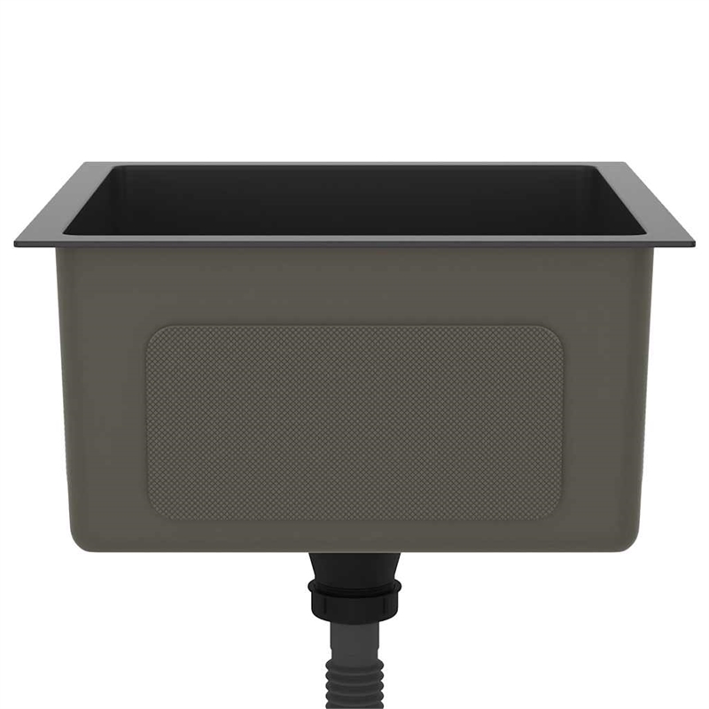 vidaXL Stainless Steel Handmade Kitchen Sink in Black