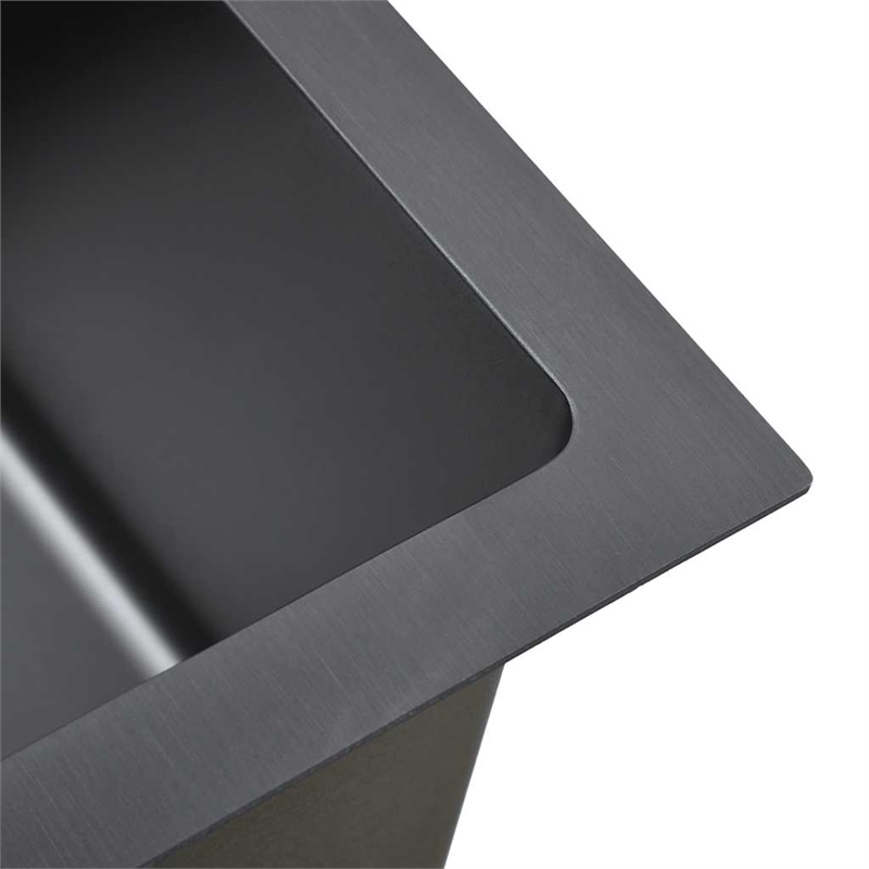 vidaXL Stainless Steel Handmade Kitchen Sink in Black