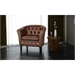 vidaXL  Wooden Frame and Faux Leather Chair in Chesterfield Brown