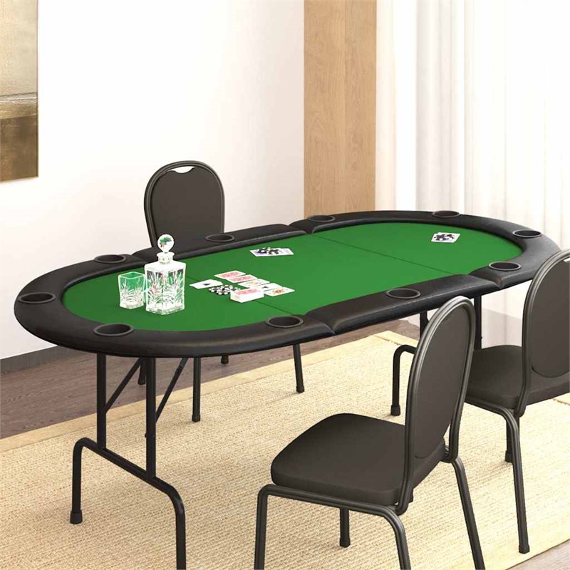 vidaXL Atificial Leather Poker Table in Green