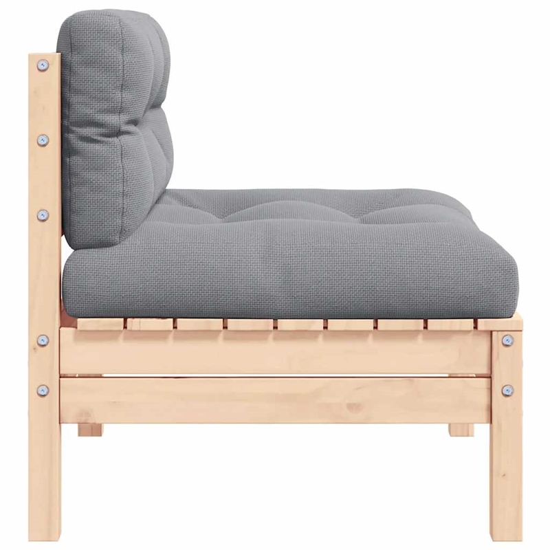 vidaXL 2-seater Garden Sofa in Grey (Set of 2)