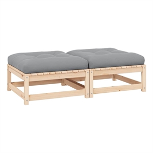 vidaXL Solid Pinewood Standard Footstool in Natural Wood