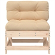 vidaXL Solid Pinewood Square Middle Sofa in Beige
