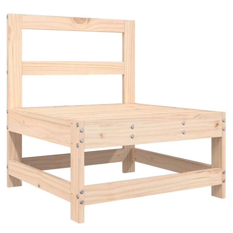 vidaXL Solid Pinewood Square Middle Sofa in Beige