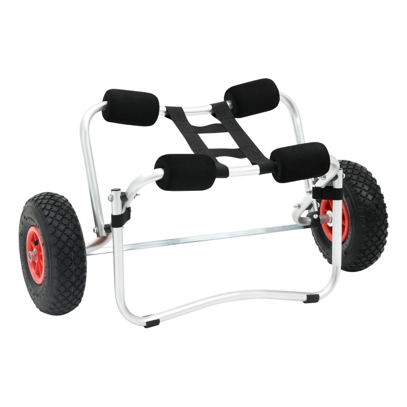 vidaXL Aluminum Kayak Cart in Black/Red