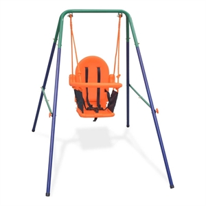 vidaXL Plastic Standard Durable Toddler Swing in Blue/Green/Orange